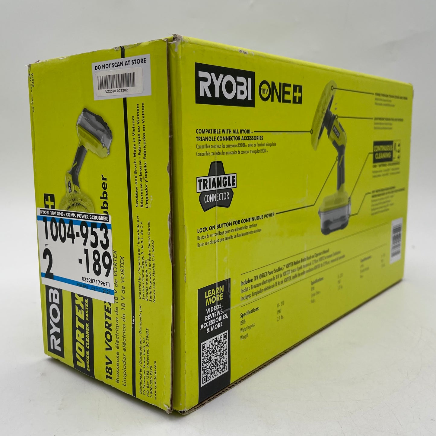 New Ryobi P4510 18V Vortex Power Scrubber