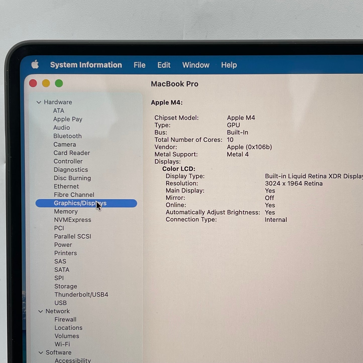 2024 Apple MacBook Pro 14" M4 10C GPU 4.5GHz 16GB RAM 512GB SSD A3112