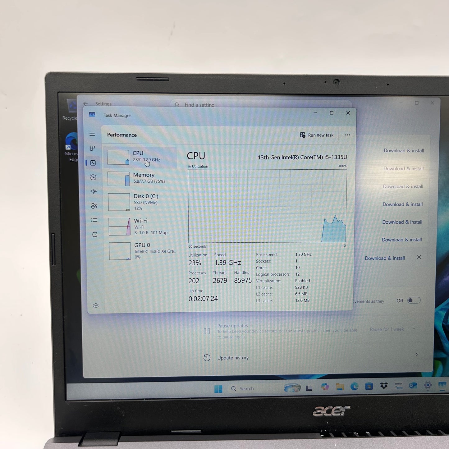 Acer Aspire 5 AN515‑58 15.6" i5-1335U 1.3GHz 8GB RAM 512GB SSD