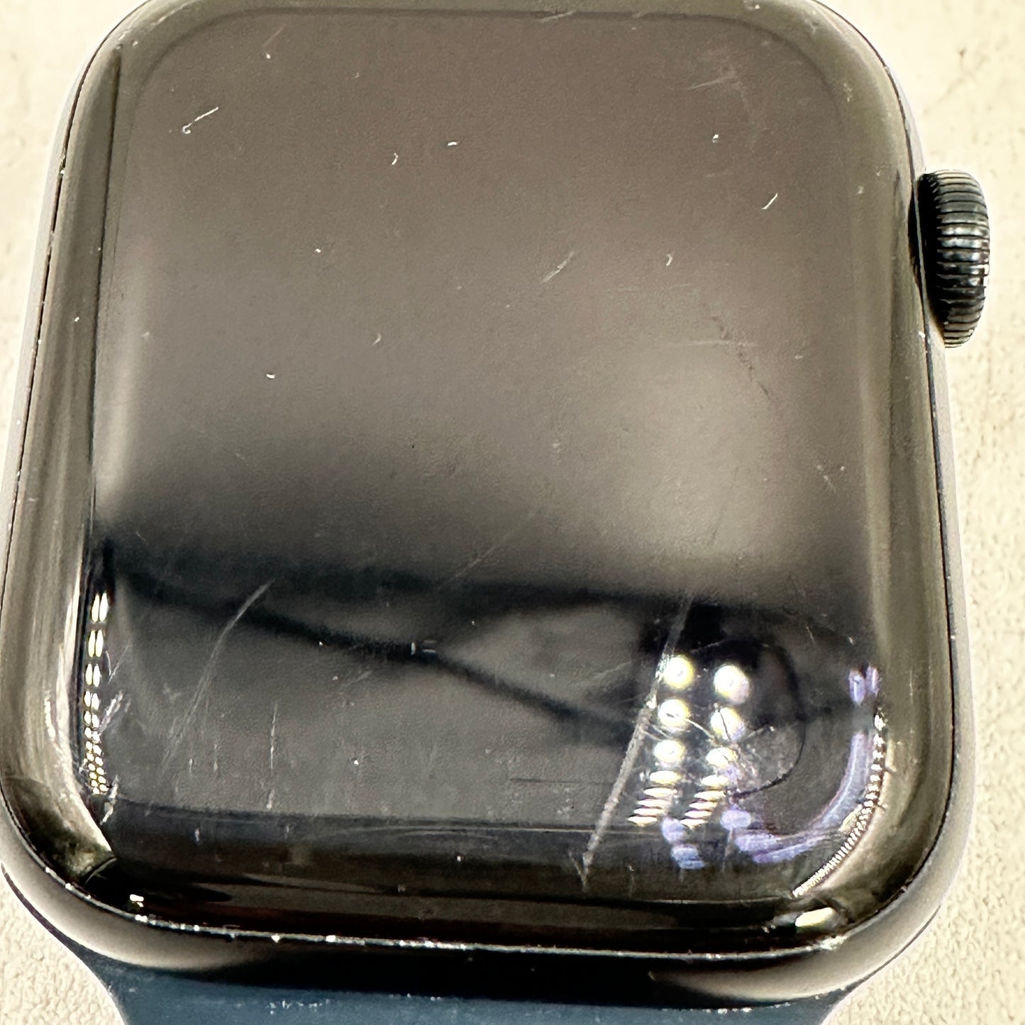 Factory Unlocked Apple Watch SE 2nd Gen 44MM Black Aluminum w/ Blue Sport Band