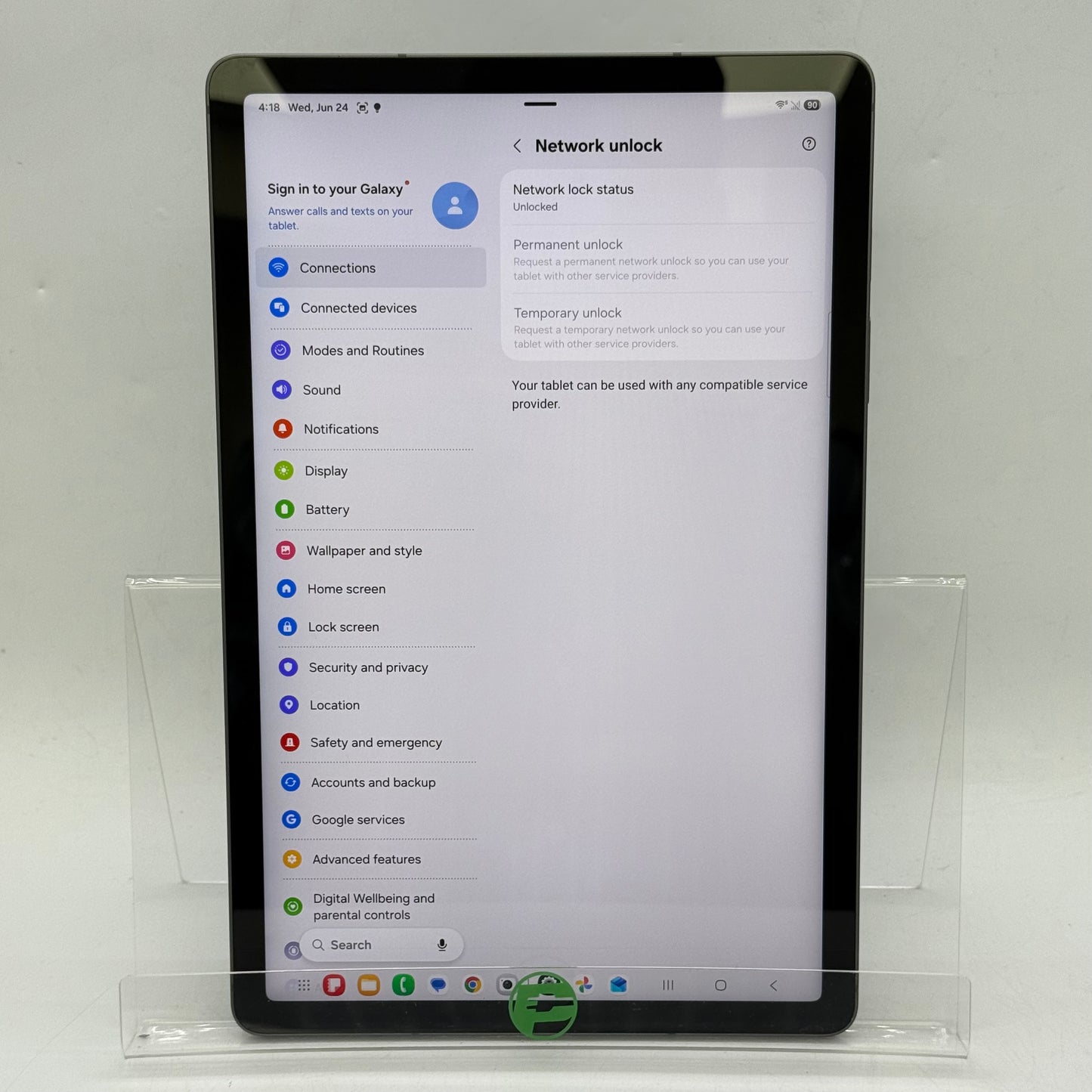 Unlocked Samsung Galaxy Tab S9 FE 10.9" 128GB Graphite SM-X518U