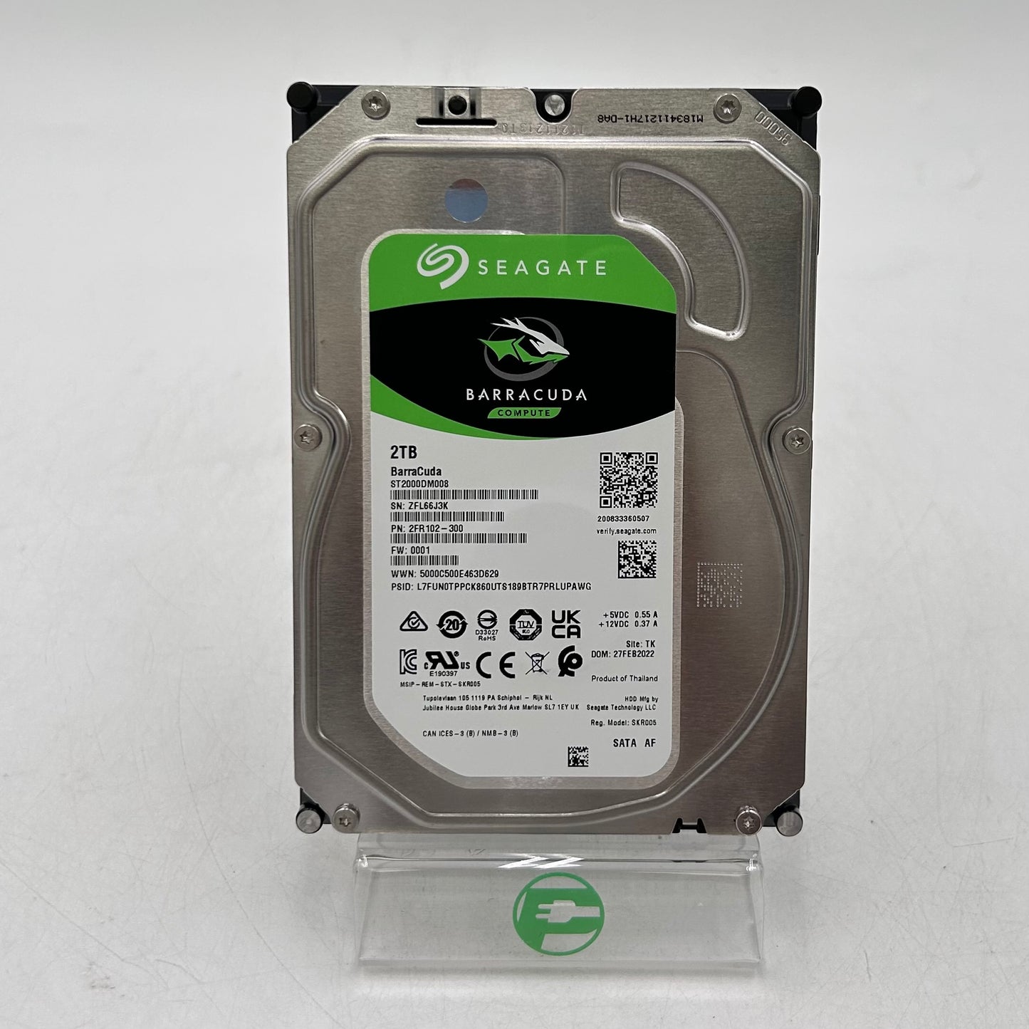 Seagate 3.5" BarraCuda Compute 2TB SATA III 6Gbps HDD ST2000DM008