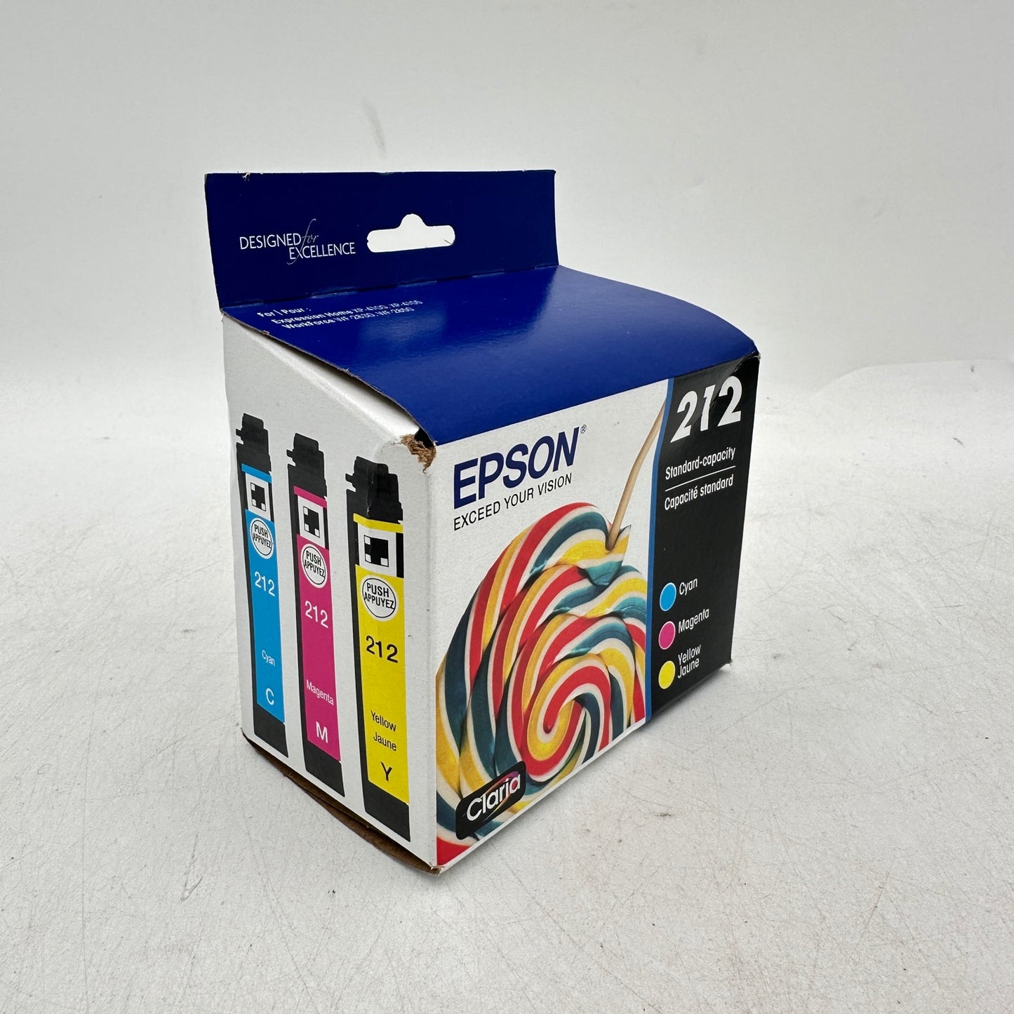 New Epson 212 C/M/Y 3-Pack Ink Cartridge C13T02R523