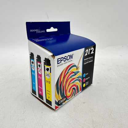 New Epson 212 C/M/Y 3-Pack Ink Cartridge C13T02R523
