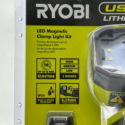 New Ryobi FVL57K 4V LED Magnetic Clamp Light Kit