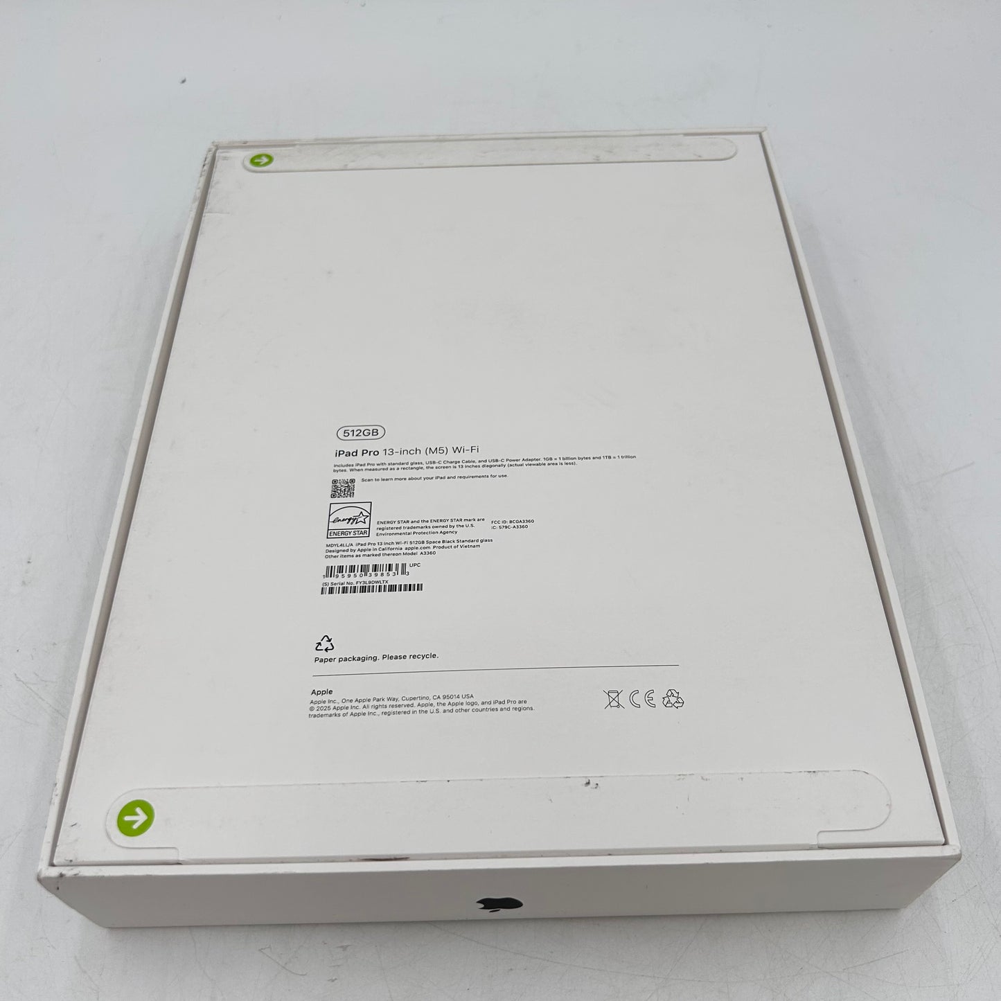 New WiFi Only Apple iPad Pro 13" M5 512GB Space Black MDYL4LL/A