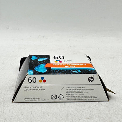 New HP 60 CC640WN Tri-color Ink Cartridge