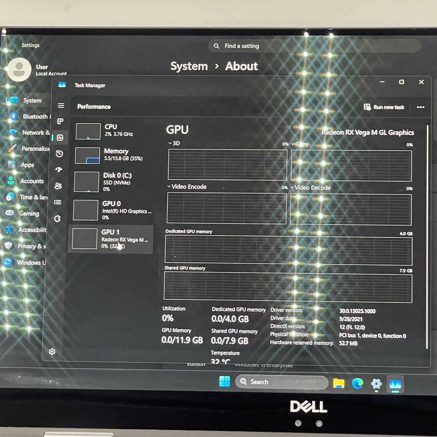 Dell XPS 15 9575 15.6" i7-8705G 3.1GHz 16GB RAM 256GB SSD
