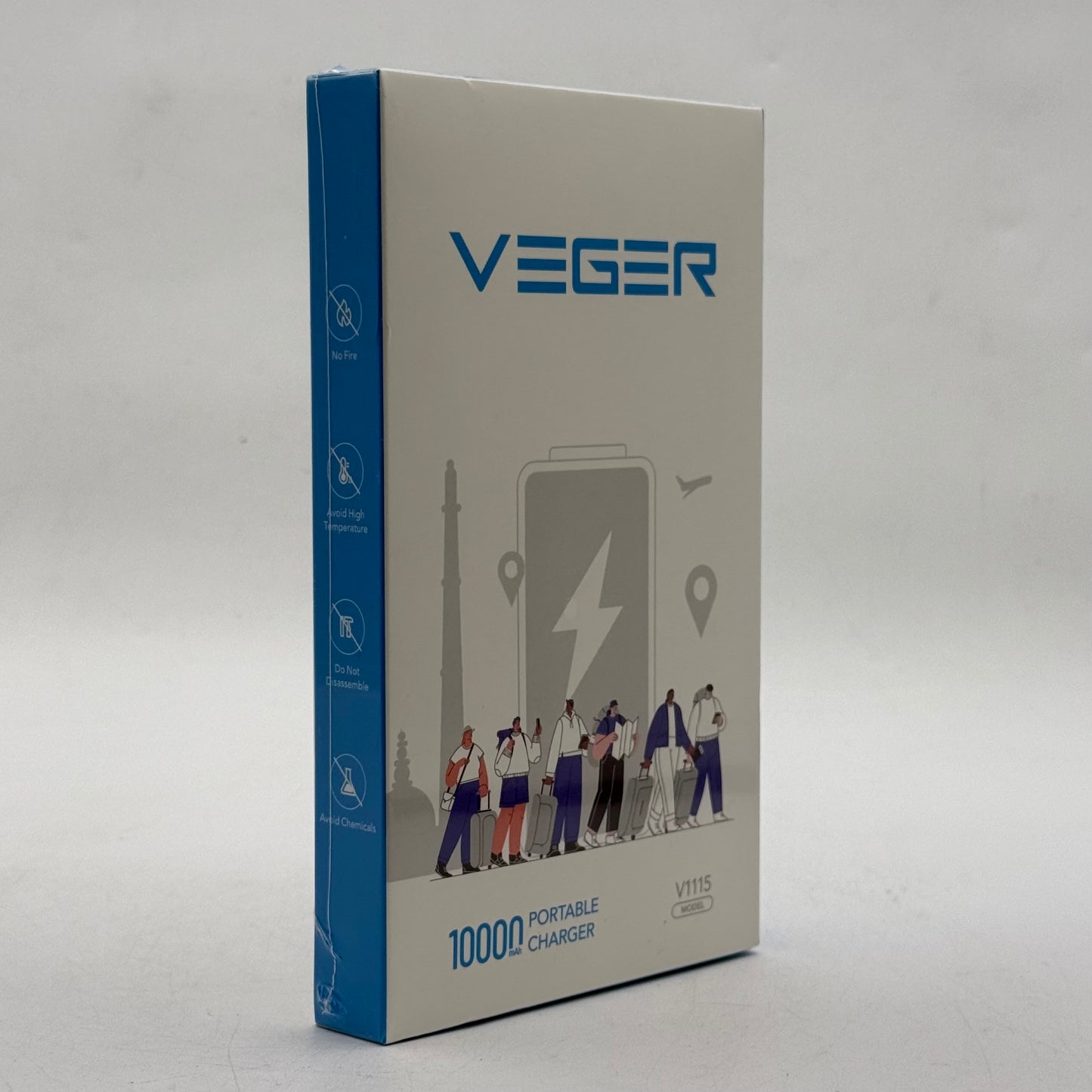 New Veger 10000mAh Portable Charger 15W Portable Power Bank V1115 Purple