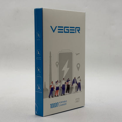 New Veger 10000mAh Portable Charger 15W Portable Power Bank V1115 Purple