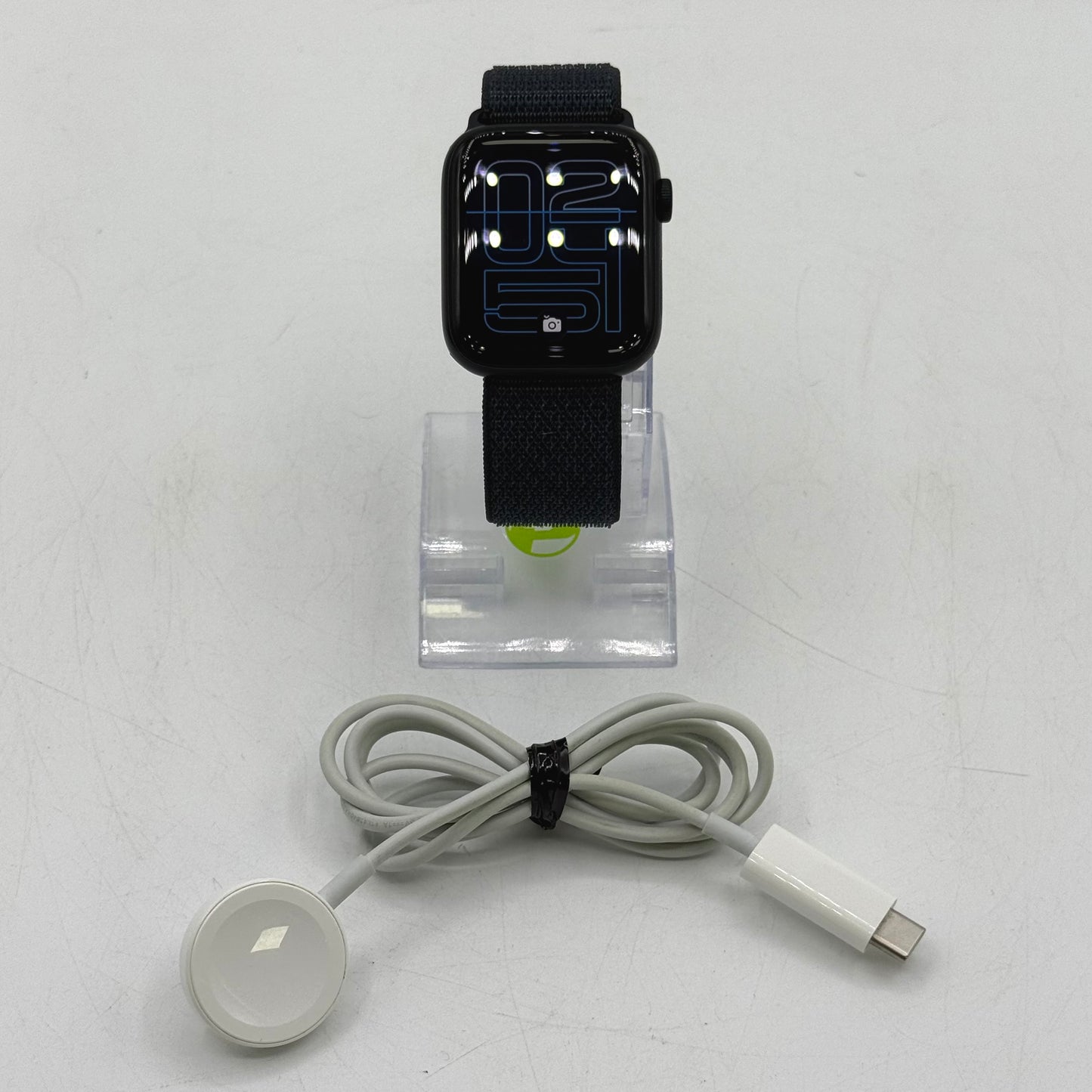 Unlocked Apple Watch SE 2nd Gen 44MM Midnight Aluminum Anchor Blue Sport Loop