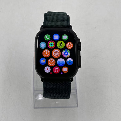 Unlocked Apple Watch Ultra 2 49MM Black Titanium Green Alpine Loop MX4R3LW/A