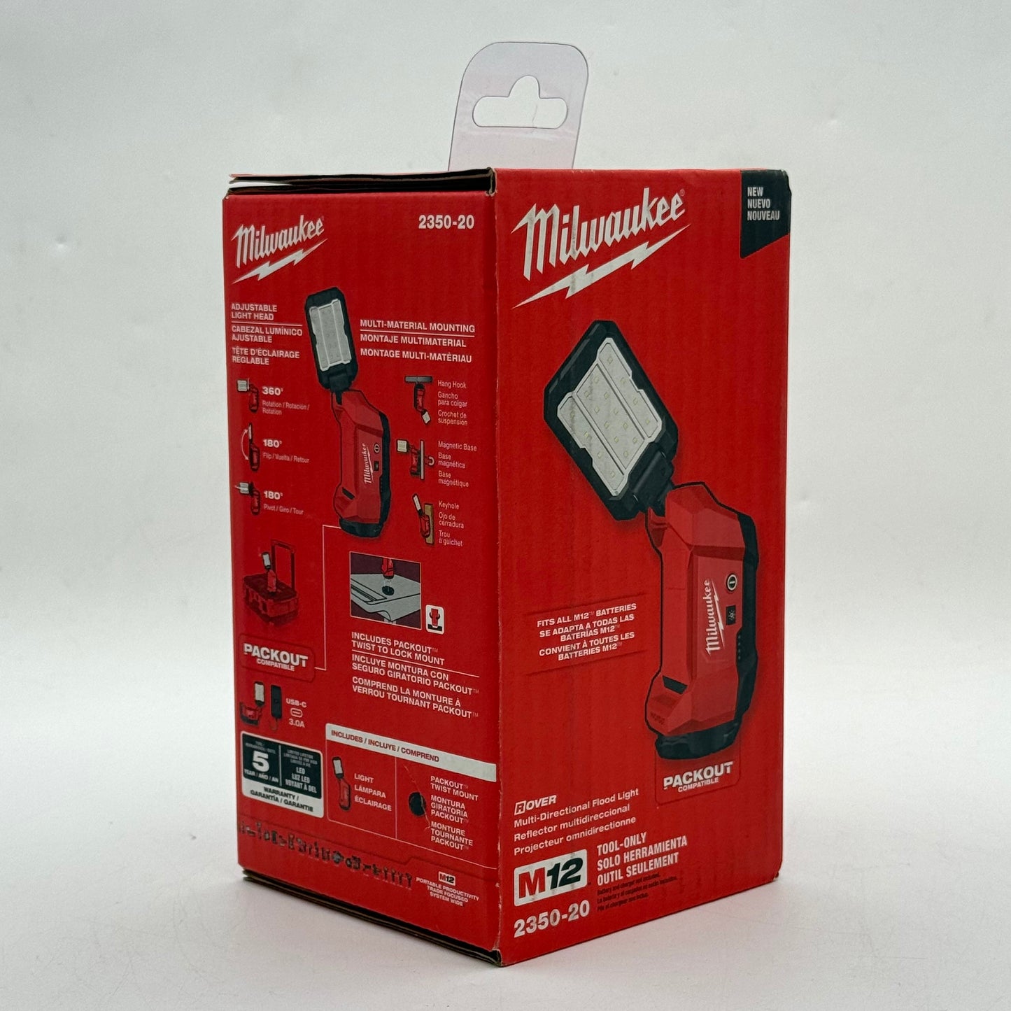 New Milwaukee 2350-20 M12 12V Rover Multi-Directional Flood Light