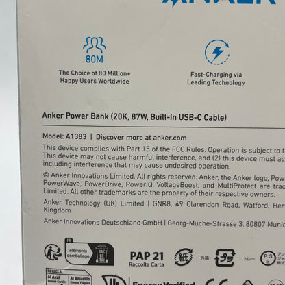 New Anker Live Charged 20K Power Bank A1383