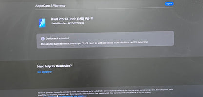 New WiFi Only Apple iPad Pro 13" M5 256GB Silver MDYK4LL/A