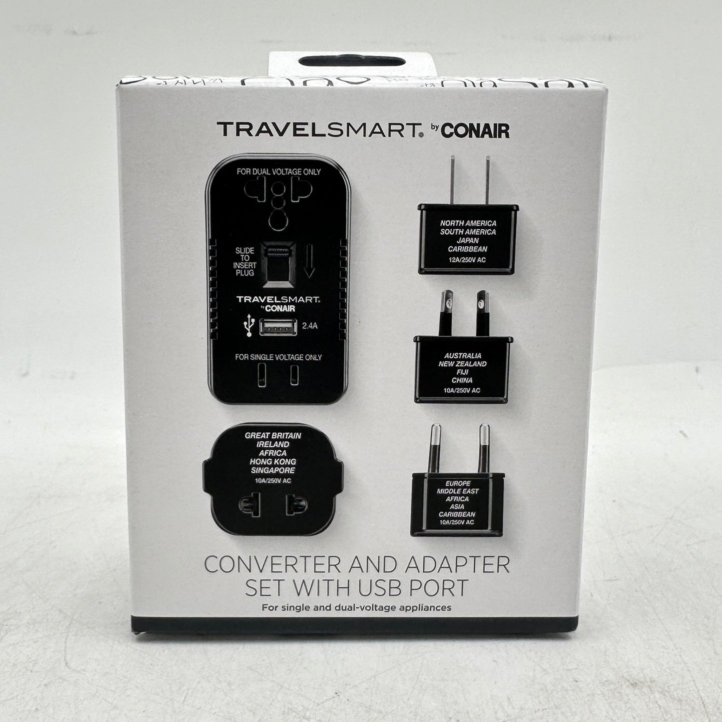New Conair Voltage TravelSmart Converter and Adapter Set-USB Port: 3 Outlets