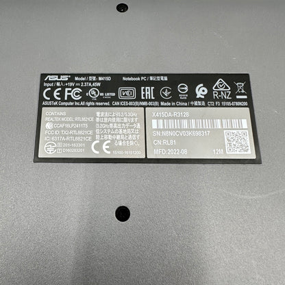 Asus Vivobook M415D X415DA-R3128 14" Ryzen 3 3250U 2.6GHz 8GB RAM 128GB SSD