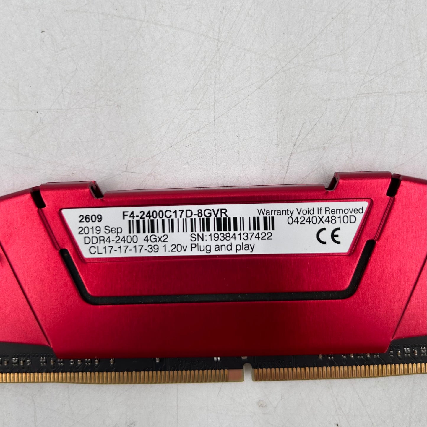 G.Skill Ripjaws V 8GB (2x4GB) RAM DDR4 2400MHz F4-2400C17D-8GVR