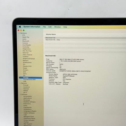 2019 Apple MacBook Pro 16" i9 2.4GHz 32GB RAM 1TB SSD Silver A2141