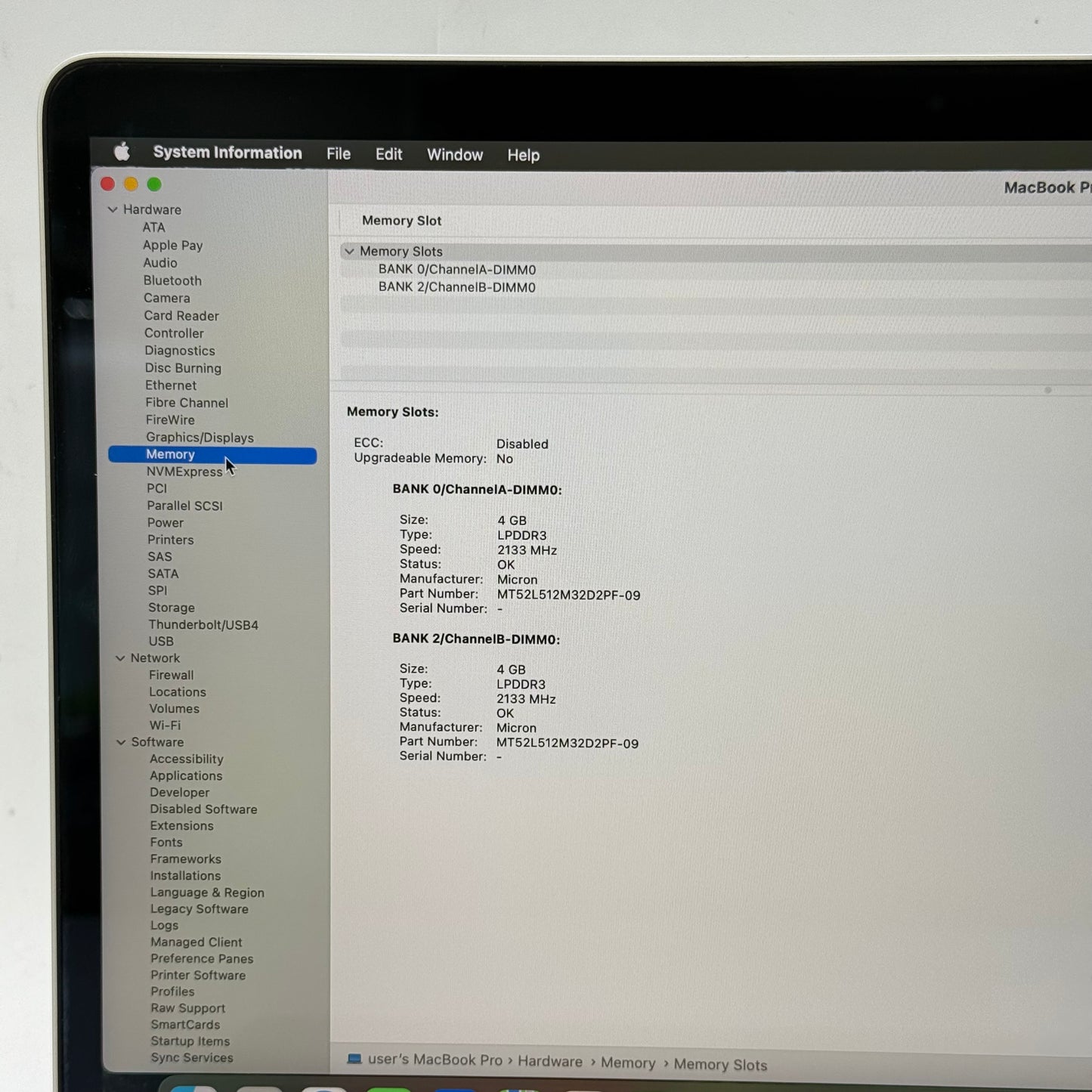 2019 Apple MacBook Pro 13.3" i5 1.4GHz 8GB RAM 256GB SSD Silver A2159