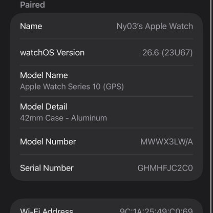 GPS Only Apple Watch Series 10 42MM Black Aluminum Black Solo Loop MWWX3LW/A