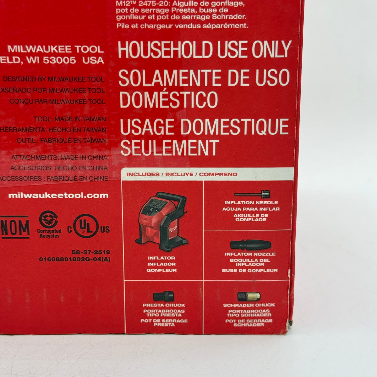 New Milwaukee 2475-20 M12 12V Compact Inflator