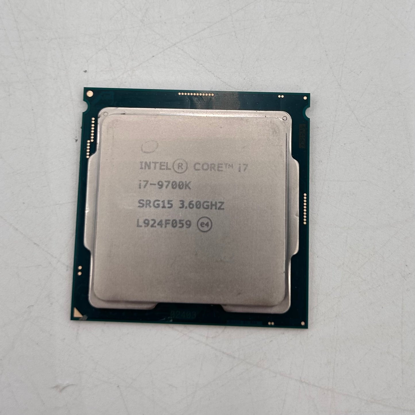 Intel Core i7-9700K 3.60GHz 8 Core SRG15 16 Thread LGA 1151