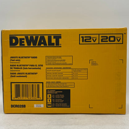 New DeWalt DCR028B 20V MAX Jobsite Bluetooth Radio