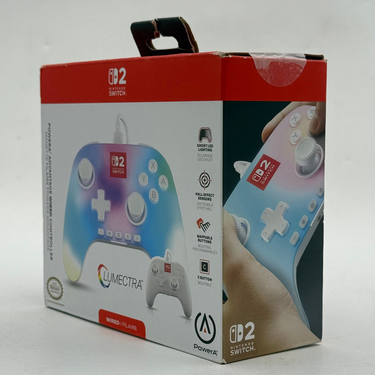 New PowerA Advantage Wired Controller White NSGP0524-01 Controller For Switch 2