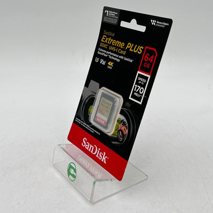 New SanDisk Extreme Plus 64GB 10MB/s SDXC Card 4K SDSDXW2-064G-APCIN
