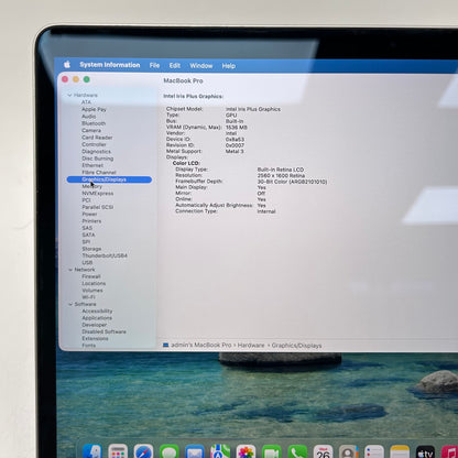 2020 Apple MacBook Pro 13.3" i7 2.3GHz 16GB RAM 512GB SSD Space Gray A2251
