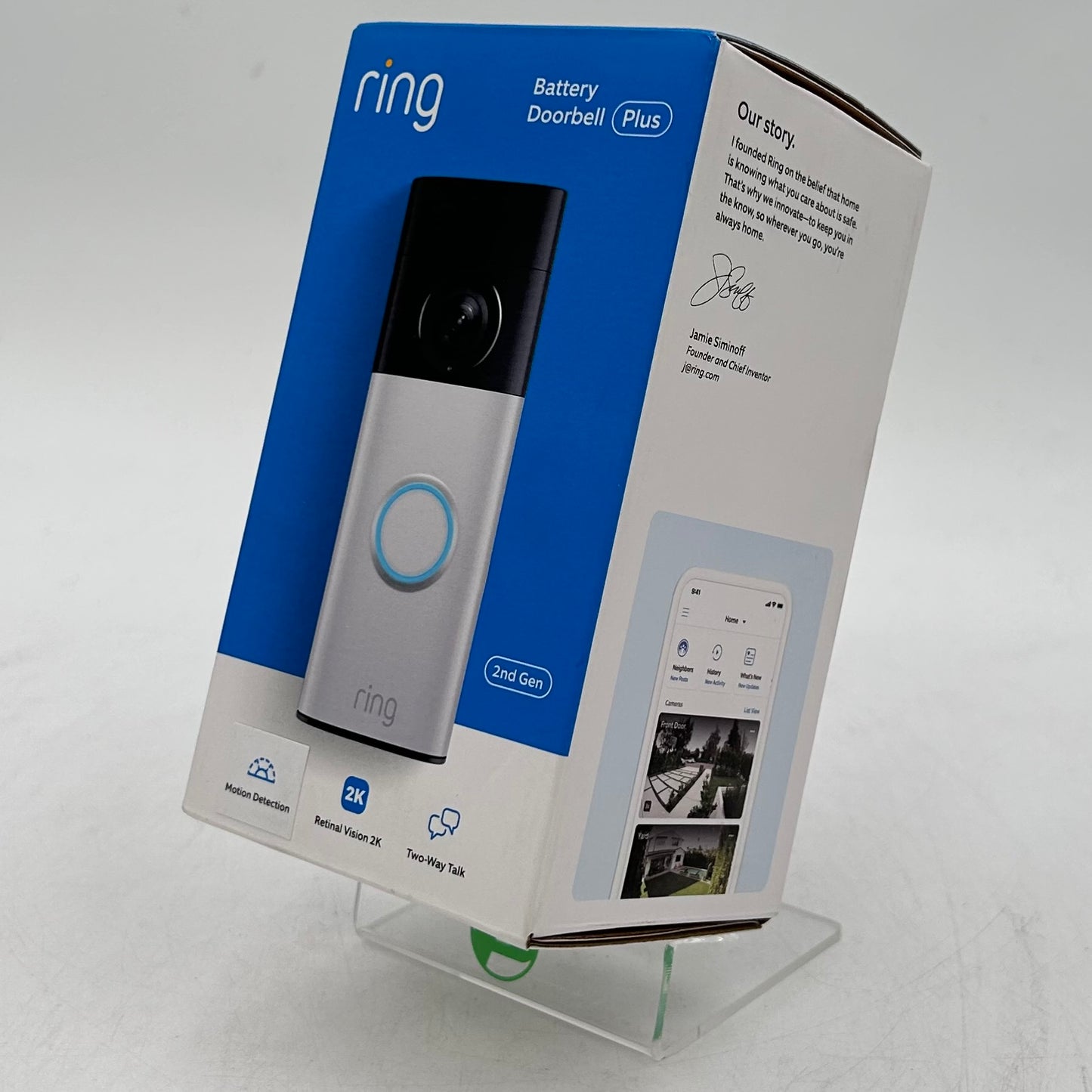 New Ring Battery Doorbell Plus Doorbell Camera Nickel Silver 2nd Gen 5DCFAB