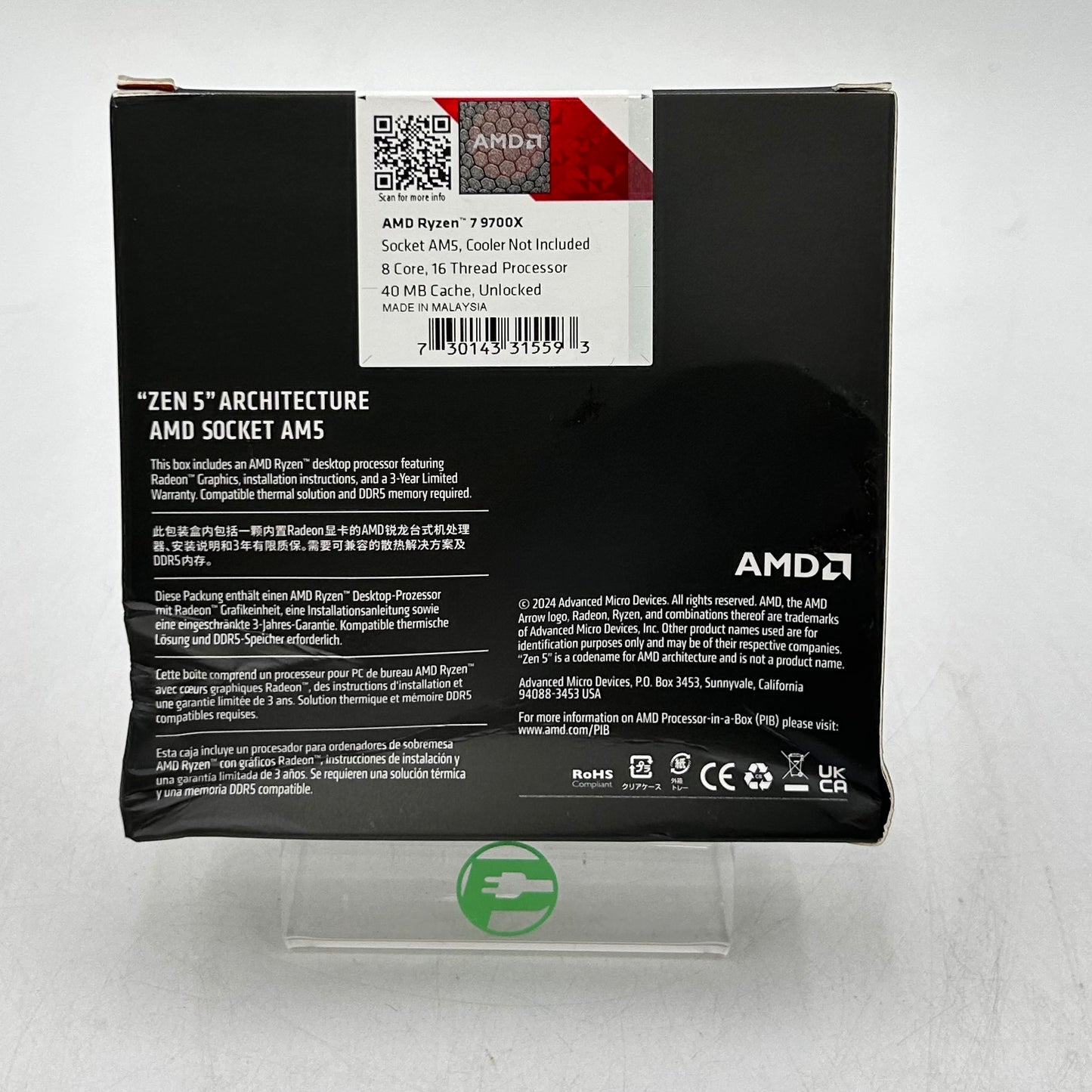 New AMD Ryzen 7 9700X 3.80GHz 8 Core 100-1000001404WOF 16 Thread AM5
