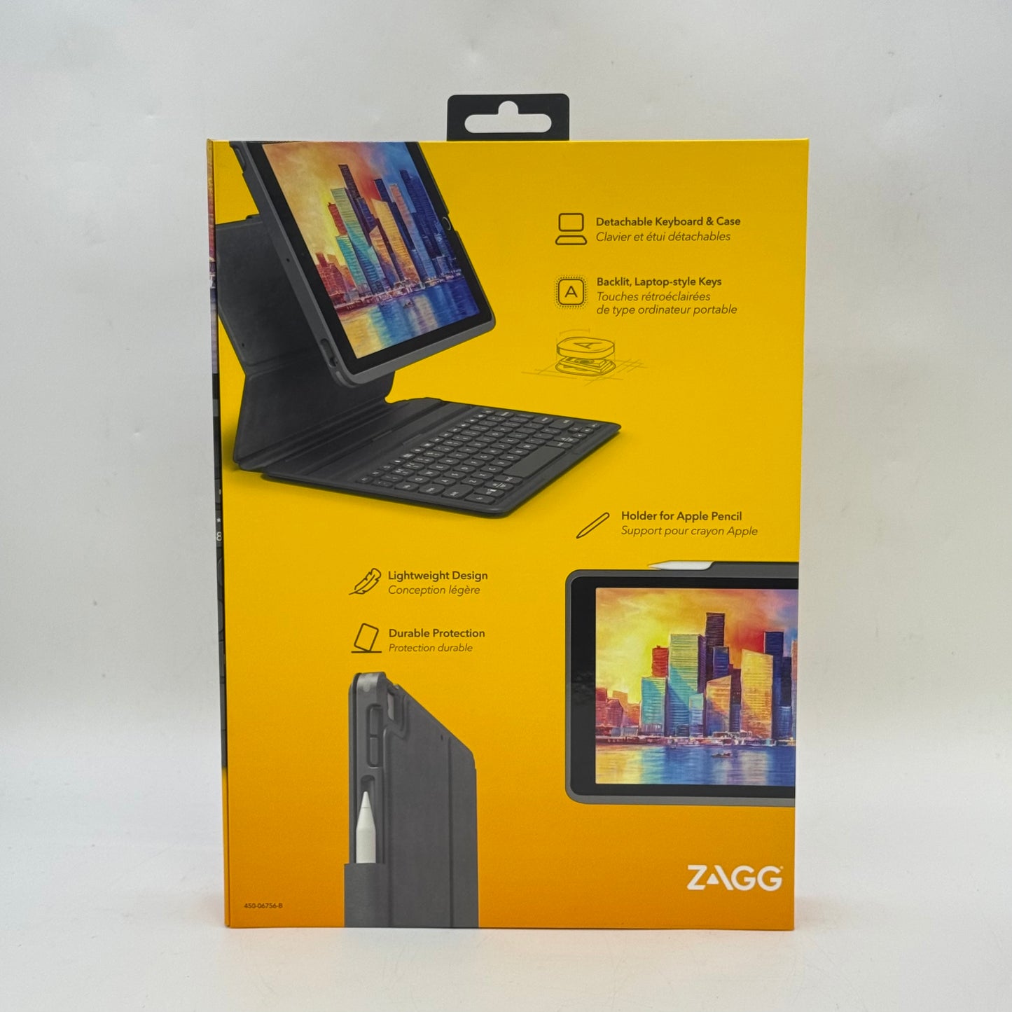 New Zagg Pro Keys Bluetooth Detachable Keyboard Case For iPad 8th Gen