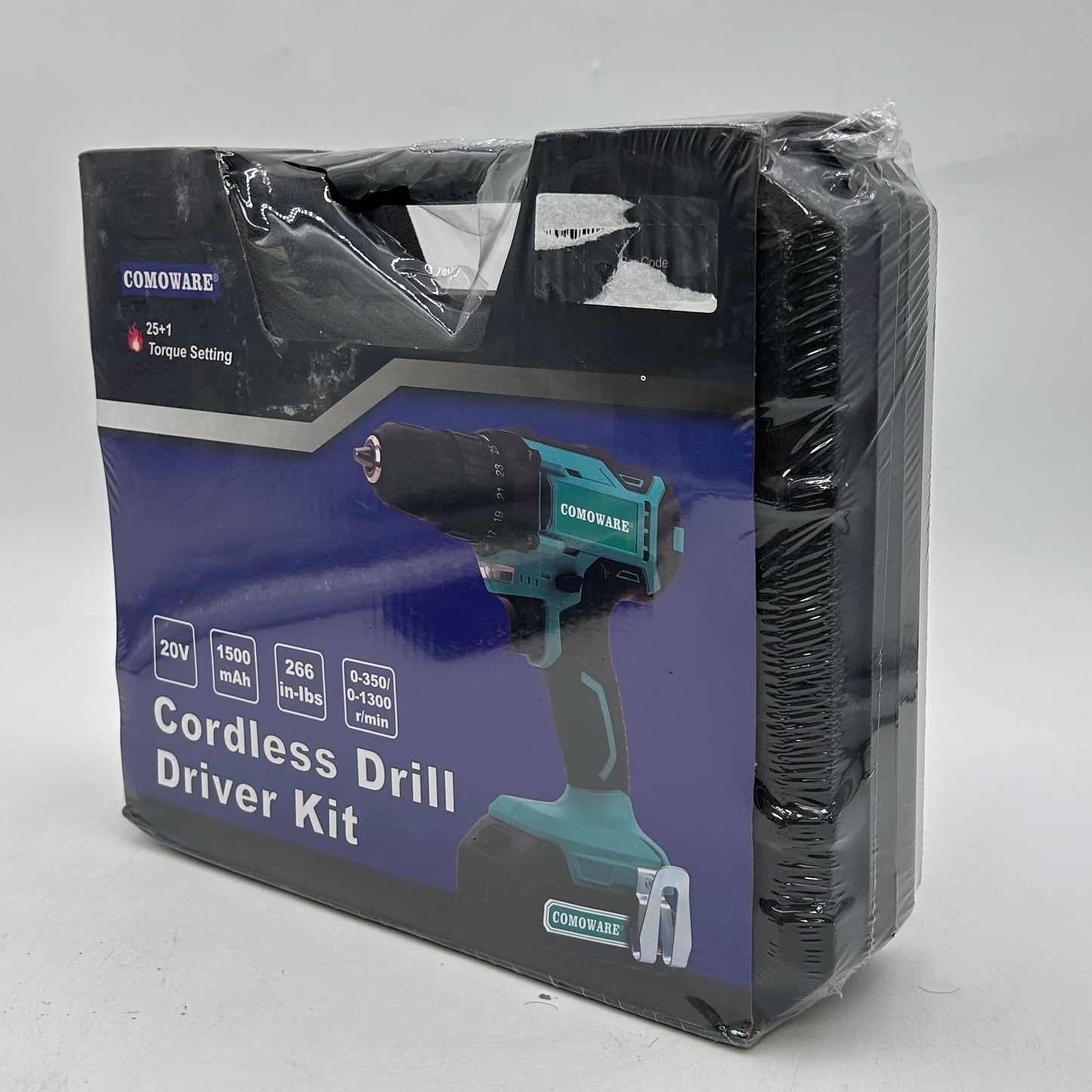 New Comoware TGDRILL-20V-ONE 20V Cordless Drill Driver Kit 25+1 Torque Setting