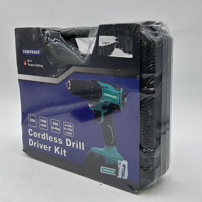 New Comoware TGDRILL-20V-ONE 20V Cordless Drill Driver Kit 25+1 Torque Setting