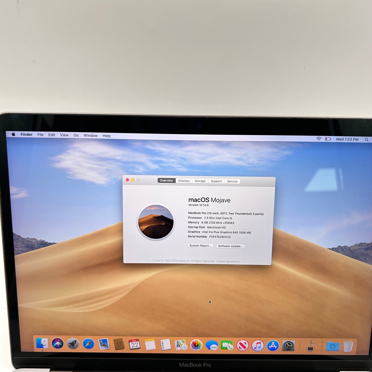 Broken 2017 Apple MacBook Pro 13.3" i5 2.3GHz 8GB RAM 128GB SSD Space Gray A1708 Read