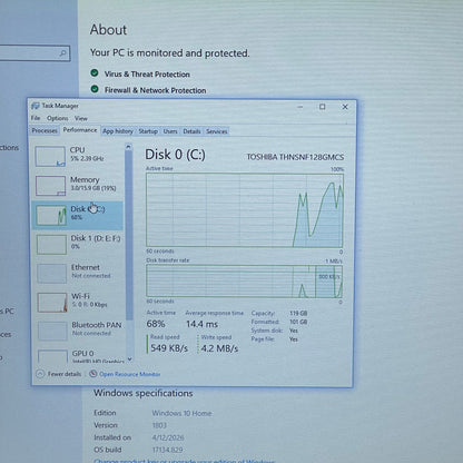 Broken MSI MS-1771 i7-4700HQ 2.4GHz 16GB RAM 128GB SSD 750GB HDD GTX 765M Bad Battery
