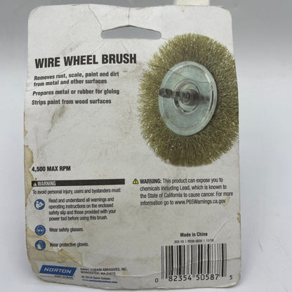 New Norton 3" Wire Wheel Brush 50587-038