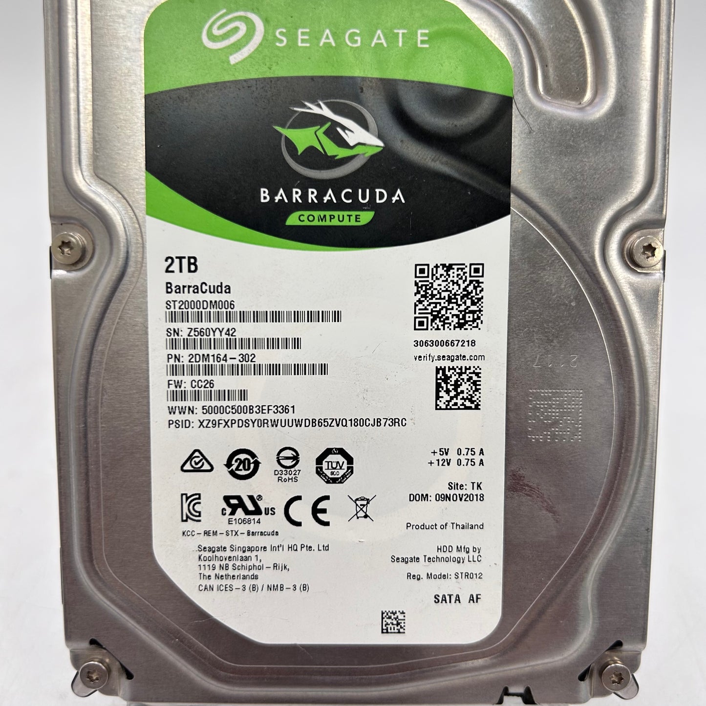 Seagate 3.5" ST2000DM006 2TB SATA 6Gbps HDD 2DM164-302
