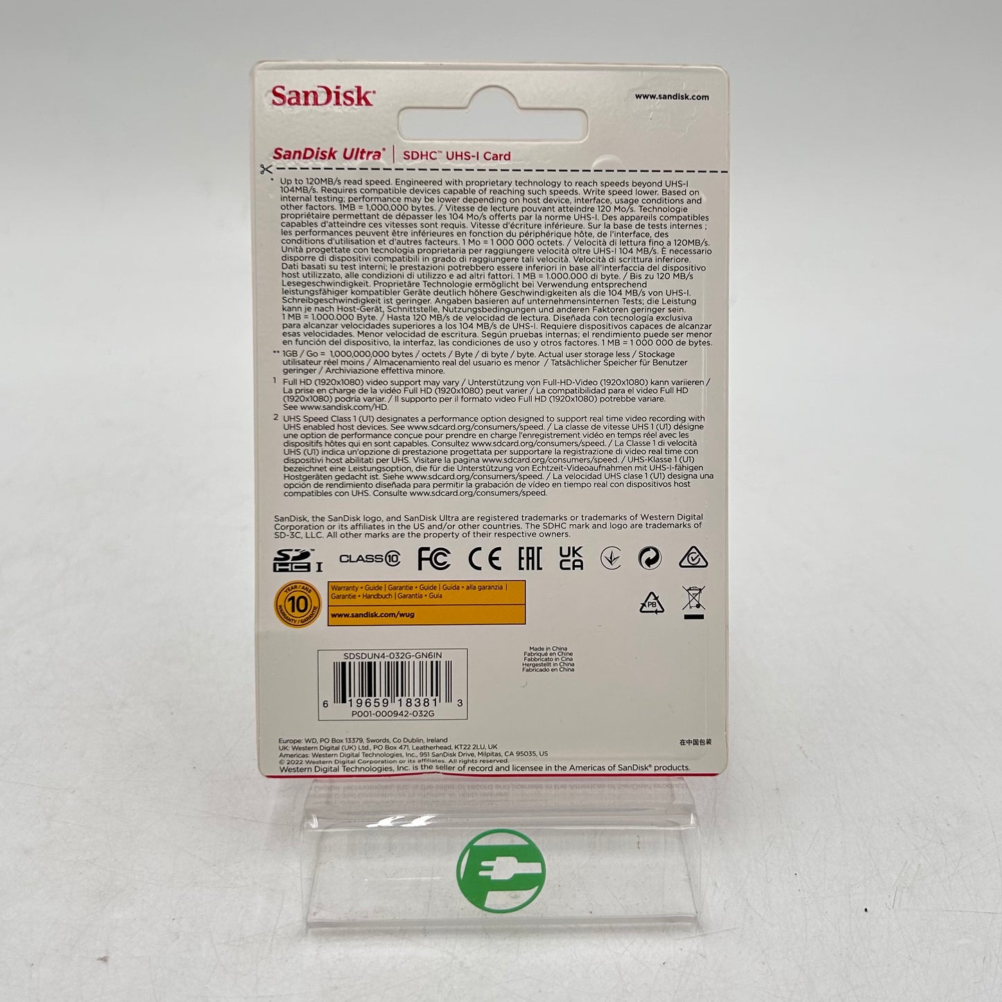 New SanDisk Ultra 32GB 120MB/s SDHC Card FHD SDSDUN4-032G-GN6IN