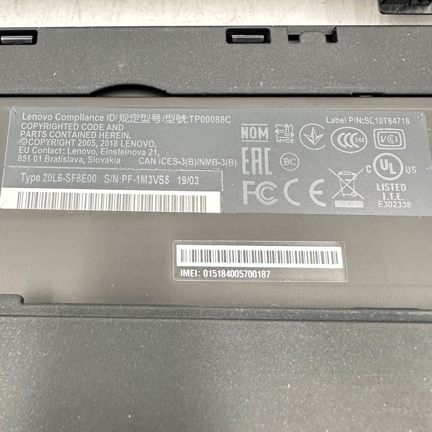 Lenovo ThinkPad T480 20L6 14" i5-8250U 1.6GHz 8GB RAM 256GB SSD READ