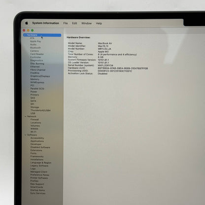 2024 Apple MacBook Air 15" M3 8C GPU 4.0GHz 8GB RAM 256GB SSD A3114