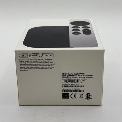 New Apple TV 4K 3rd Gen 128GB Digital HD Media Streamer MN893LL/A WiFi+Ethernet