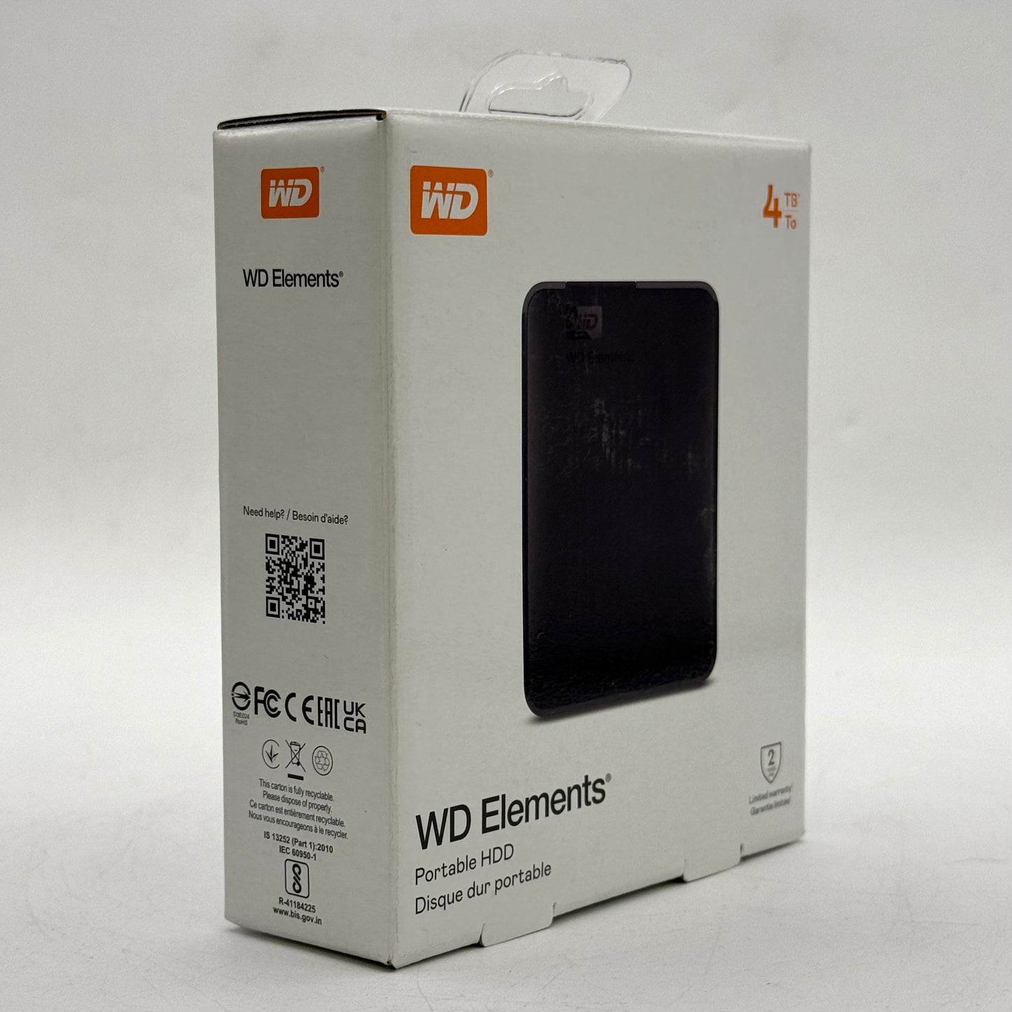 New Western Digital WD Portable HDD 4TB WDBU6Y0040BBK-WESN