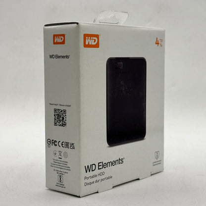 New Western Digital WD Portable HDD 4TB WDBU6Y0040BBK-WESN