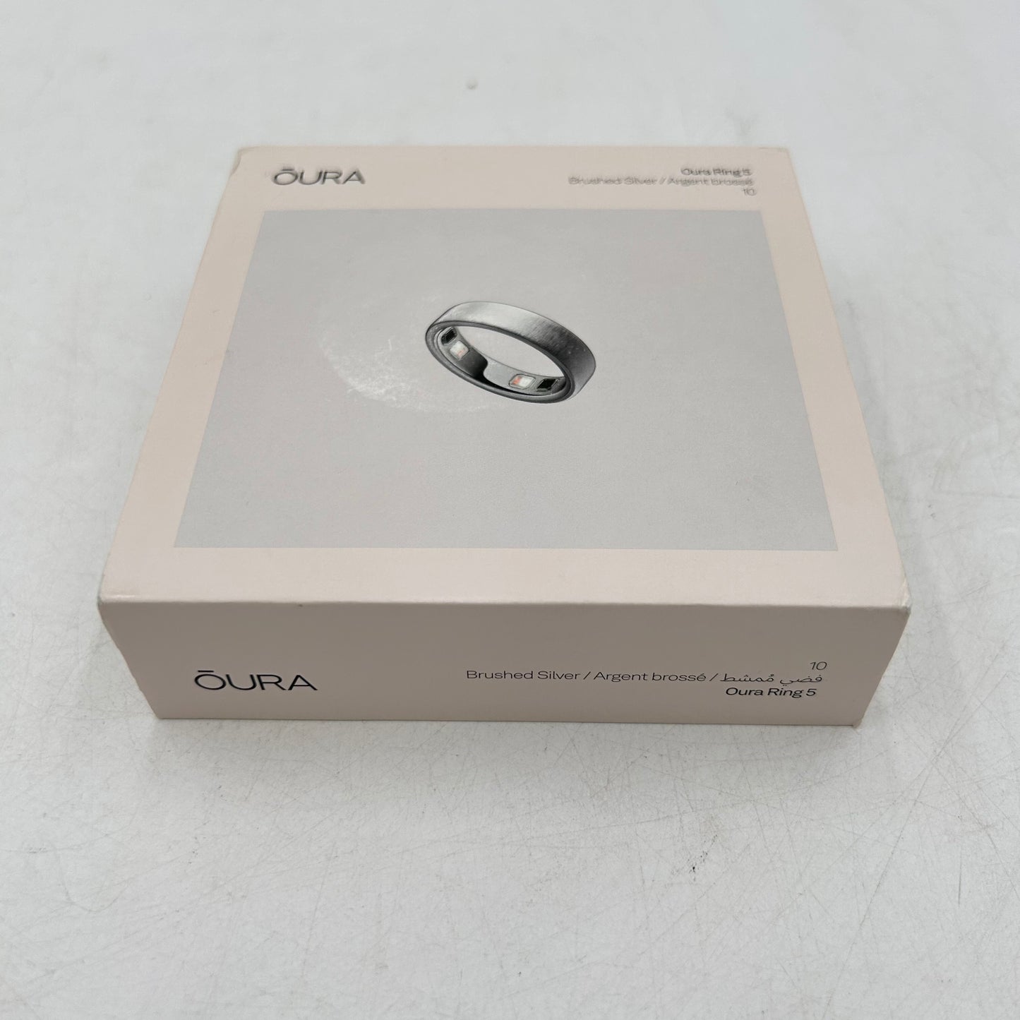 New Oura Ring 5 Size 10 Brushed Silver Titanium Smart Ring JZ80-61616-10