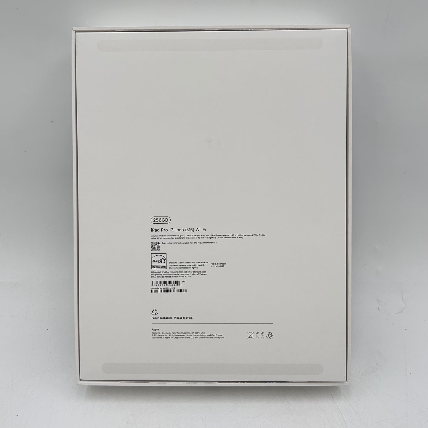 New WiFi Only Apple iPad Pro 13" M5 256GB Silver MDYK4LL/A