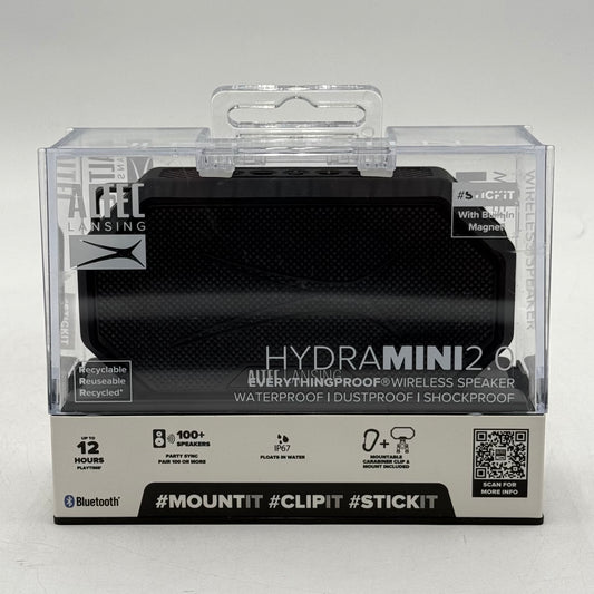 New Altec Lansing Hydra Mini 2 Portable Bluetooth Speaker Black IMW1002-BLKBLKG