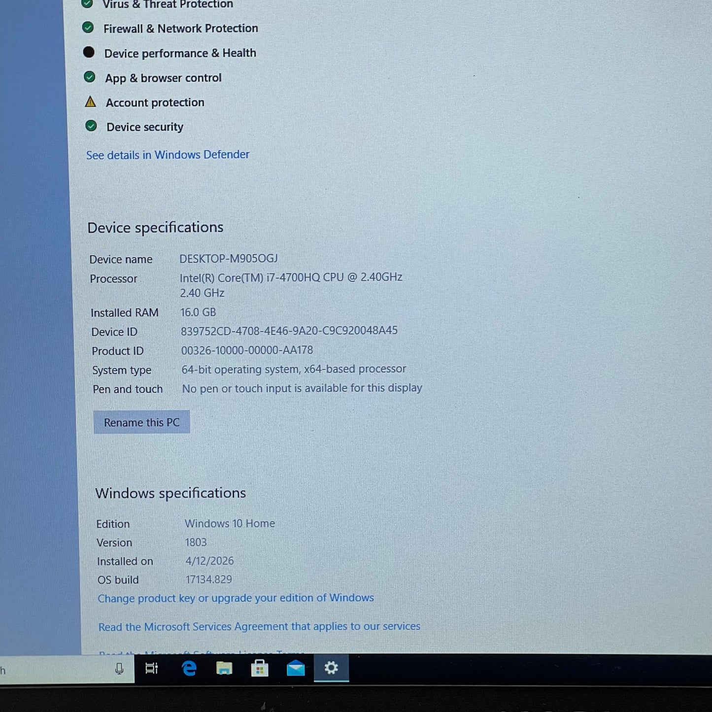 Broken MSI MS-1771 i7-4700HQ 2.4GHz 16GB RAM 128GB SSD 750GB HDD GTX 765M Bad Battery